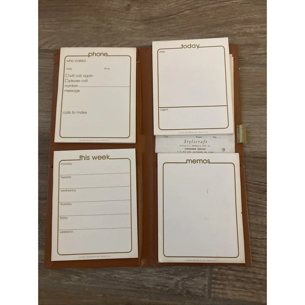Vintage 1960's Light Brown Bird Appointments Phone Messages Memos Pads - Picture 2 of 9